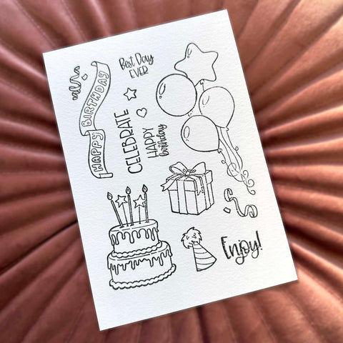 Clear stamps Celebrate