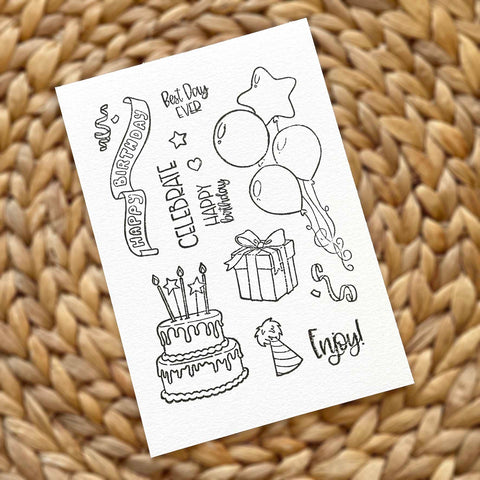 Clear stamps Celebrate