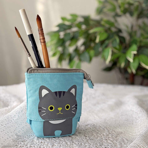 Pencil Case Cat - Blue