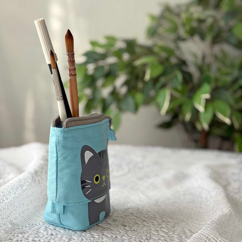 Pencil Case Cat - Blue