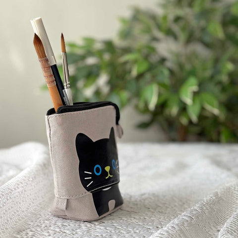 Pencil Case Cat - Beige