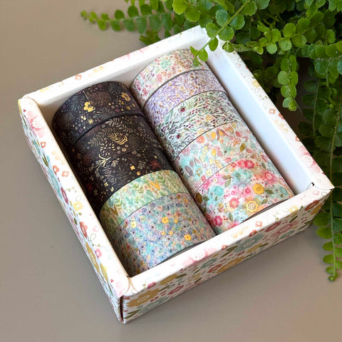 Washi tape Flower Vine, gold foil
