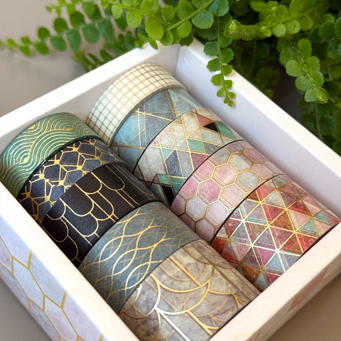 Washi tape Geometric, gold foil