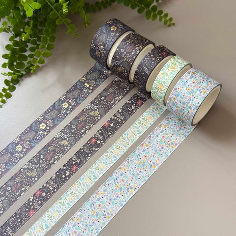 Washi tape Flower Vine, gold foil