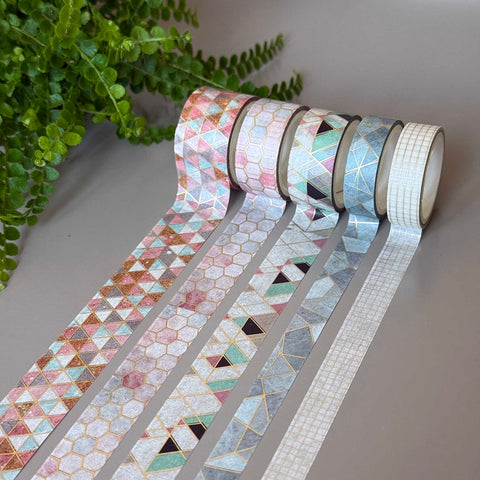 Washi tape Geometric, gold foil