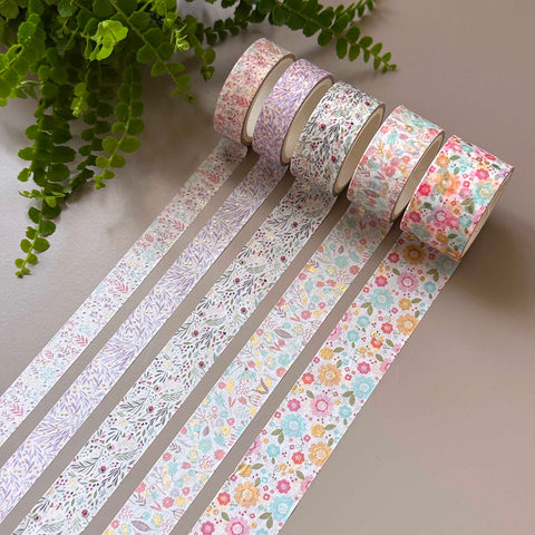 Washi tape Flower Vine, gold foil