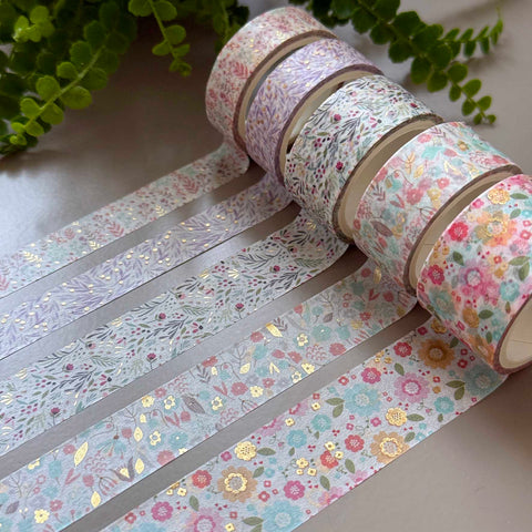 Washi tape Flower Vine, gold foil